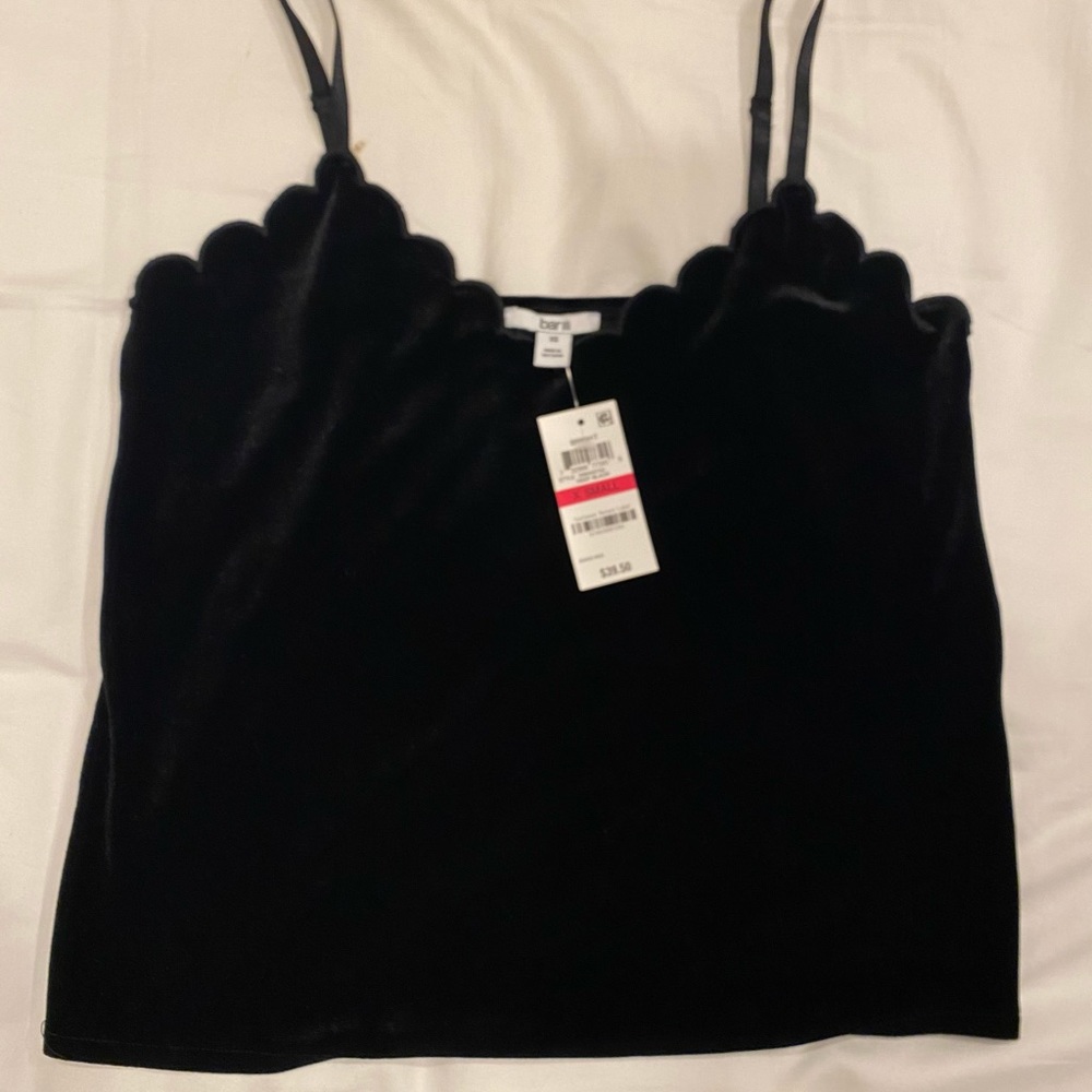 Bar III Scalloped Velvet Tank Top
